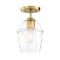 Designers Fountain Summer Jazz 7 in. 1-Light Brushed Gold Transitional Semi Flush Mount with Clear Glass Shade D310M-SF-BG - alternate 7